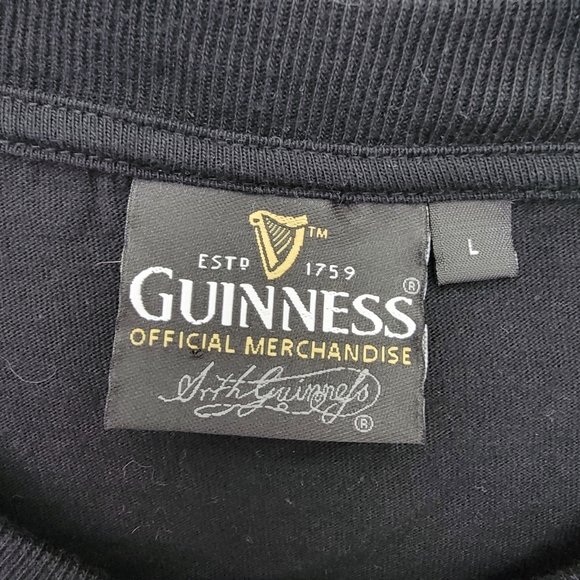 Guinness Pure Genius Winged Pint Logo Official Merch Mens T Shirt Black Size L - Picture 6 of 11